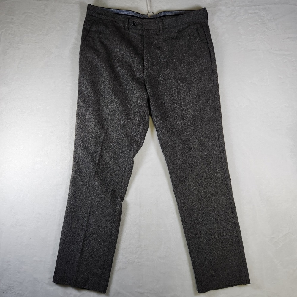 Tommy Hilfiger University Slimmest Fit Gray Wool Blend Dress Pants 36x32